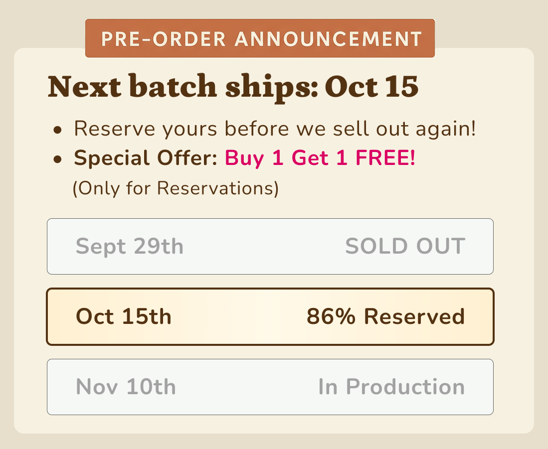 Capybara & Red Panda: sold out; production finishes Oct 8, ships by Oct 13